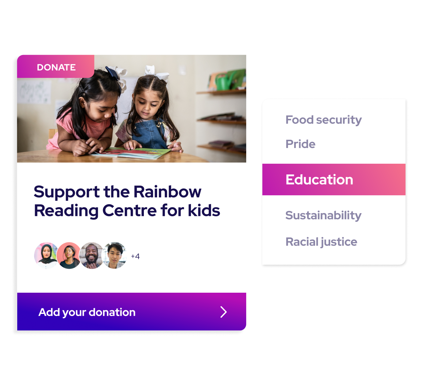 Giving and Matching — Personalized donations